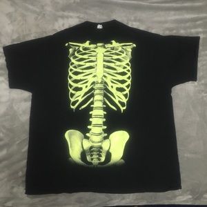 Vintage 90s GLOW IN THE DARK Skeleton T-Shirt XL